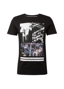 Tom Tailor Denim, Herren T-Shirt, Rauchblau / Schwarz / Wei&szlig;