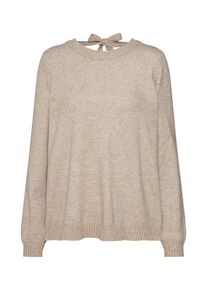 Vila, Damen Pullover 'VIRIL L/S OPEN BACK KNIT TOP-FAV', Beige