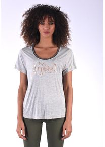 Kaporal5 Kaporal, Damen T-Shirt Thela Ligrme mit glitzerndem Frontprint, Grau