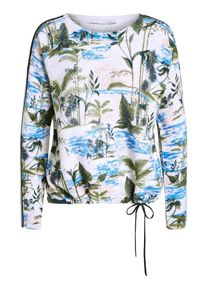 Oui, Damen Pullover, Royalblau / Dunkelblau / Grün / Weiß