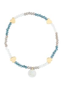 lua Accessories, Damen Armband 'Glammy', Blau / Gold / Grau
