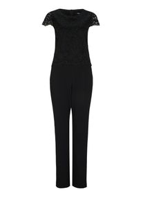 s.Oliver BLACK LABEL, Damen Eleganter Jumpsuit mit Spitze, Schwarz
