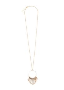 s.Oliver RED LABEL, Damen Kette mit Ring-Anhänger, Gold / Weiß