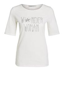 Oui, Damen Wonder Woman Statet Shirt, Grau / Weißmeliert