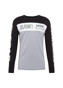G-Star Raw, Herren Shirts 'Swando block graphic regular r t l\s', Grau / Schwarz / Wei&szlig;