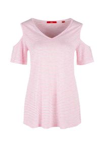 s.Oliver RED LABEL, Damen Ringelshirt, Pink / Wei&szlig;