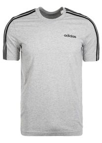 adidas Performance, Herren Trainingsshirt 'Essentials 3 Stripes', Graumeliert / Schwarz