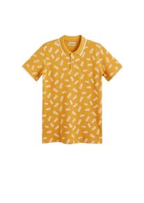 Mango Man, Herren Poloshirt Pina-H, Orange / Wei&szlig;