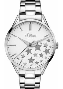 s.Oliver RED LABEL, Damen Quarzuhr 'SO-3436-MQ', Silber / Weiß