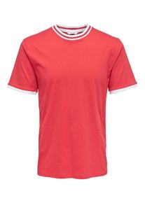Only & Sons Only & Sons, Herren T-Shirt, Grenadine / Wei&szlig;