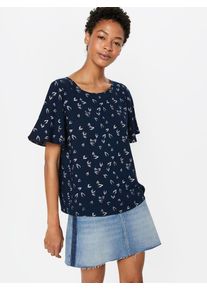 Jacqueline de Yong, Damen Bluse 'DITTE', Dunkelblau / Weiß