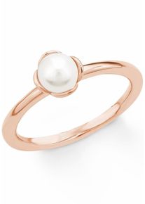 s.Oliver RED LABEL, Damen Perlenring '2018590', Rosegold / Weiß