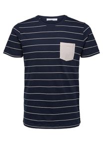 Selected Homme, Herren T-Shirt, Creme / Nachtblau