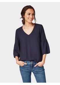 Tom Tailor, Damen Bluse, Navy / Rot