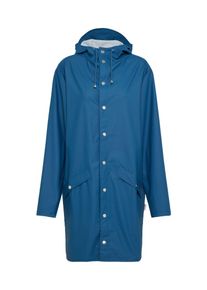RAINS, Damen Long-Mantel mit Kapuze, Blau