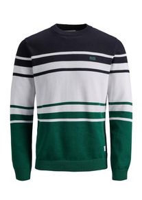 Jack & Jones JACK & JONES, Herren Strickpullover, Ultramarinblau / Smaragd / Wei&szlig;