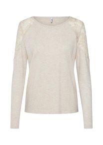 Only, Damen Shirt 'onlASHLEY L/S NEW MIX TOP JRS', Beige