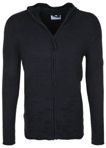 DSTREZZED, Herren Strickjacke 'HOODED ZIP THRU', Schwarz
