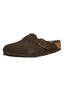 Birkenstock, Damen Clogs 'Boston Fur' NORMAL, Braun