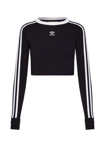 adidas originals, Damen Shirt 'CROPPED LS', Schwarz / Weiß