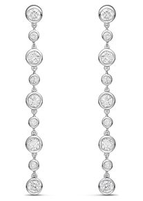 C-Collection, Damen Ohrstecker, Silber / Transparent