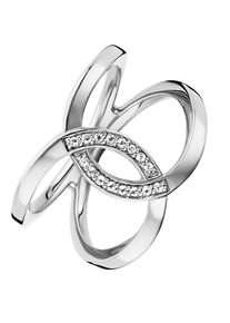 CAI Ca&iuml;, Damen Ring 'Fluid Curves C1839R/90/93/50', Silber / Wei&szlig;