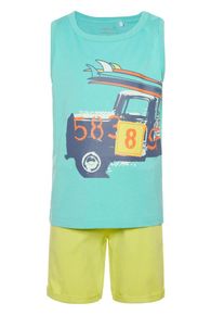 name it, M&auml;dchen Shorts 'NMFSALLI TWIATINNA', T&uuml;rkis / Gelb