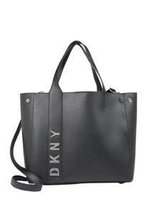 DKNY, Damen Taschen 'BEDFORD-TOP ZIP SATCHEL-SMOOTH', Schwarz / Silber