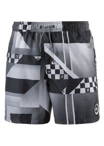 Quiksilver, Herren Checker Remix Badeshorts, Grau / Schwarz / Wei&szlig;