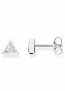 Thomas Sabo, Damen Paar Ohrstecker 'Dreiecke Weiß, H1967-051-14', Silber / Weiß