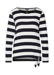 Street One, Damen Pullover 'LTD QR Mathea stripe', Schwarz / Weiß