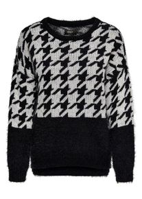 Only, Damen Pullover, Schwarz / Weiß