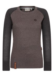 Naketano, Damen Pullover 'High As A Mother...', Braun / Anthrazit