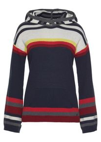AJC, Damen Strickpullover, Navy / Gelb / Rot / Wei&szlig;