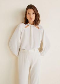 Mango, Damen Bluse 'Barna-A', Wei&szlig;