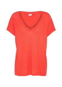 Jacqueline de Yong, Damen Shirt 'JDYCLOUD S/S AOP V-NECK', Rot