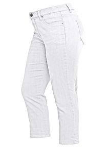 sheego Denim, Damen ¾ -Jeans mit Used-Effekten, Offwhite