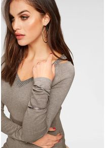 Melrose, Damen Pullover, Beigemeliert / Transparent