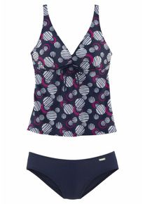 Lascana, Damen B&uuml;gel-Tankini, Navy / Dunkelpink / Wei&szlig;