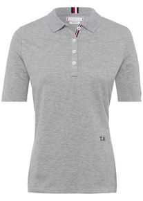 Tommy Hilfiger, Damen Shirt 'Essential Regular PO', Graumeliert