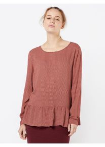 BETTY & CO Betty & Co, Damen Bluse mit Volant, Anthrazit / Hellrot