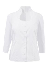 Love Nature, Damen Trachtenbluse mit 3/4 Arm, Wei&szlig;
