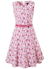HOHENSTAUFEN, Damen Trachtenkleid mit Bluprint, Pink / Wei&szlig;