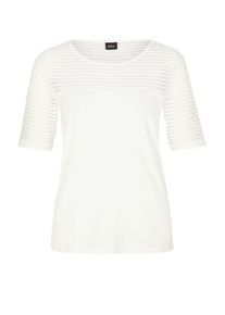 s.Oliver BLACK LABEL, Damen T-Shirt mit Transparenz-Effekt, Wei&szlig;