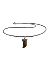 Kuzzoi, Herren Halskette, Braun / Silber