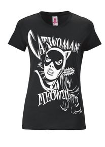 logoshirt, Damen T-Shirt 'Catwoman', Schwarz / Wei&szlig;