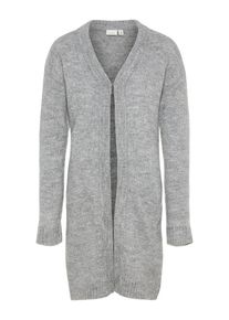 name it, M&auml;dchen Cardigan 'NKFVAFIA LS LONG KNIT CARD NOOS', Grau