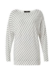 Hallhuber, Damen Oversize-Pullover, Schwarz / Perlwei&szlig;