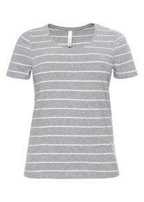 sheego Casual, Damen T-Shirt, Grau / Weiß