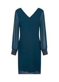 s.Oliver BLACK LABEL, Damen Chiffonkleid, Petrol
